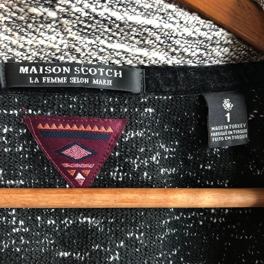 Maison Scotch Hoodie Size Small Black Heathered Lurex - Picture 10 of 11